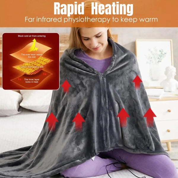 Cozy USB Heated Shawl Blanket